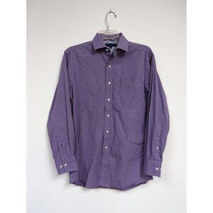 Tommy Hilfiger Dress Shirt 15 Purple Plaid 32-33 Long Sleeve Mens